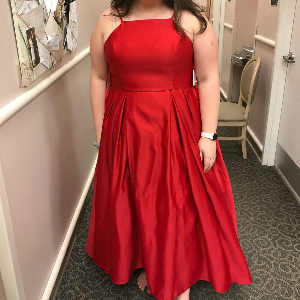 Red Satin Prom Dress